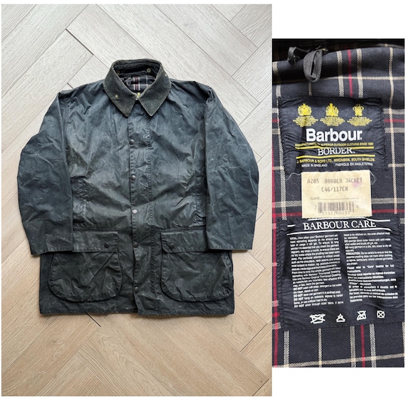 Vintage Barbour Border Wax Jacket Navy A205 - Etsy