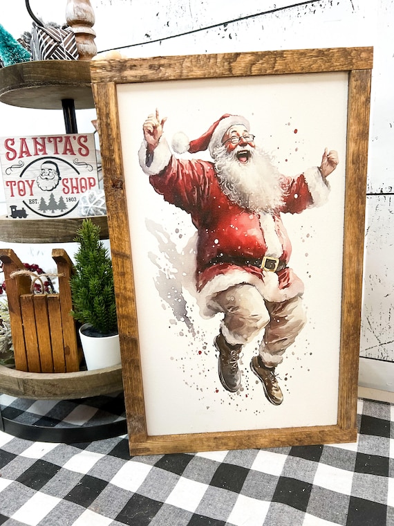 Jolly Santa. Christmas. Holidays. Ho Ho Ho. Santa Claus. Wood Sign