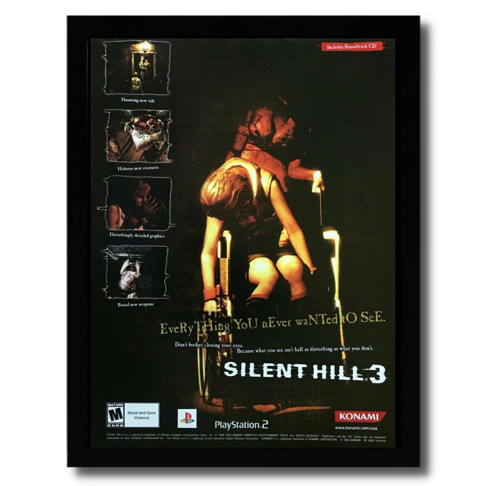 Silent Hill 3 Framed Print Ad/poster Official Original PS2