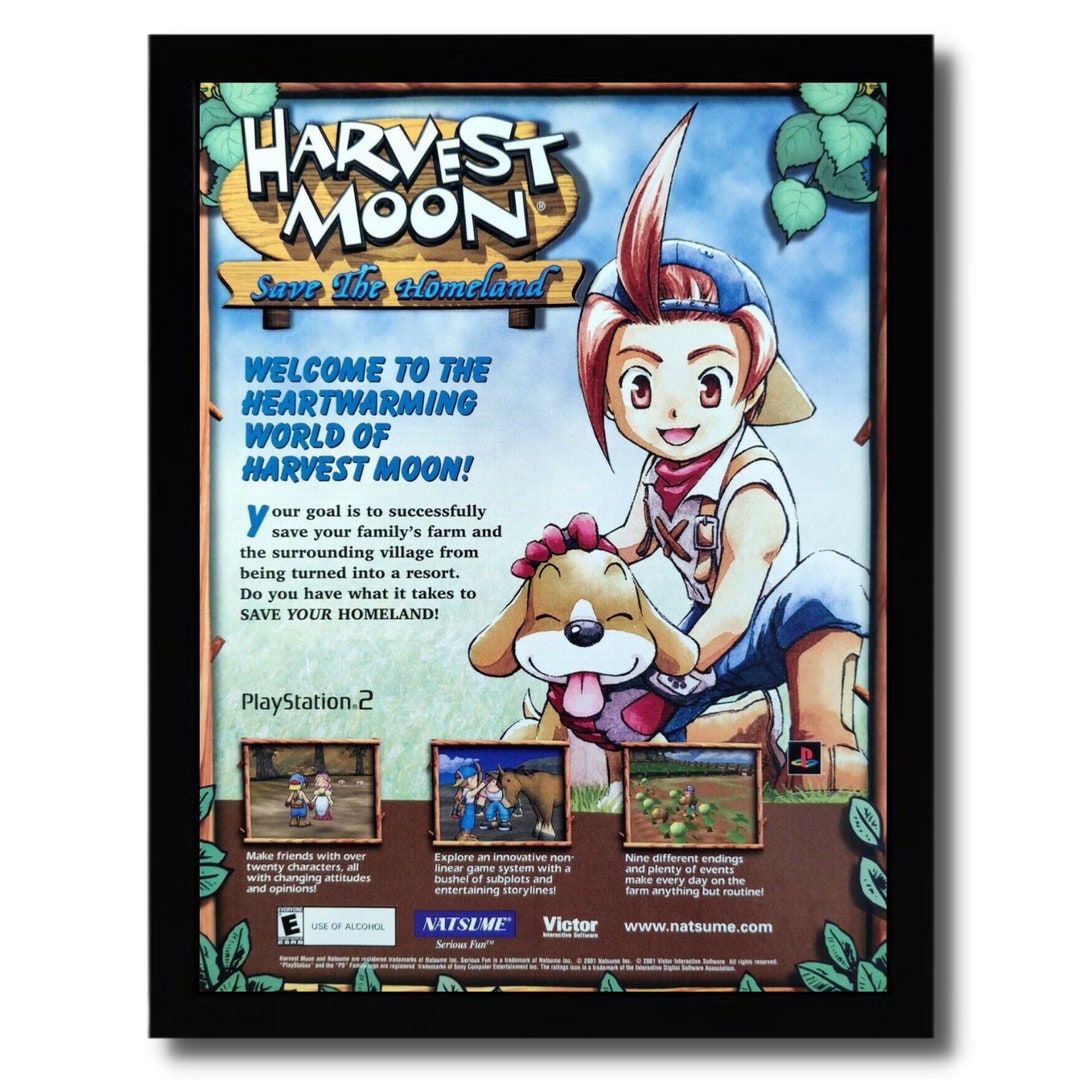 2001 Harvest Moon Save the Homeland Framed Print Ad/poster