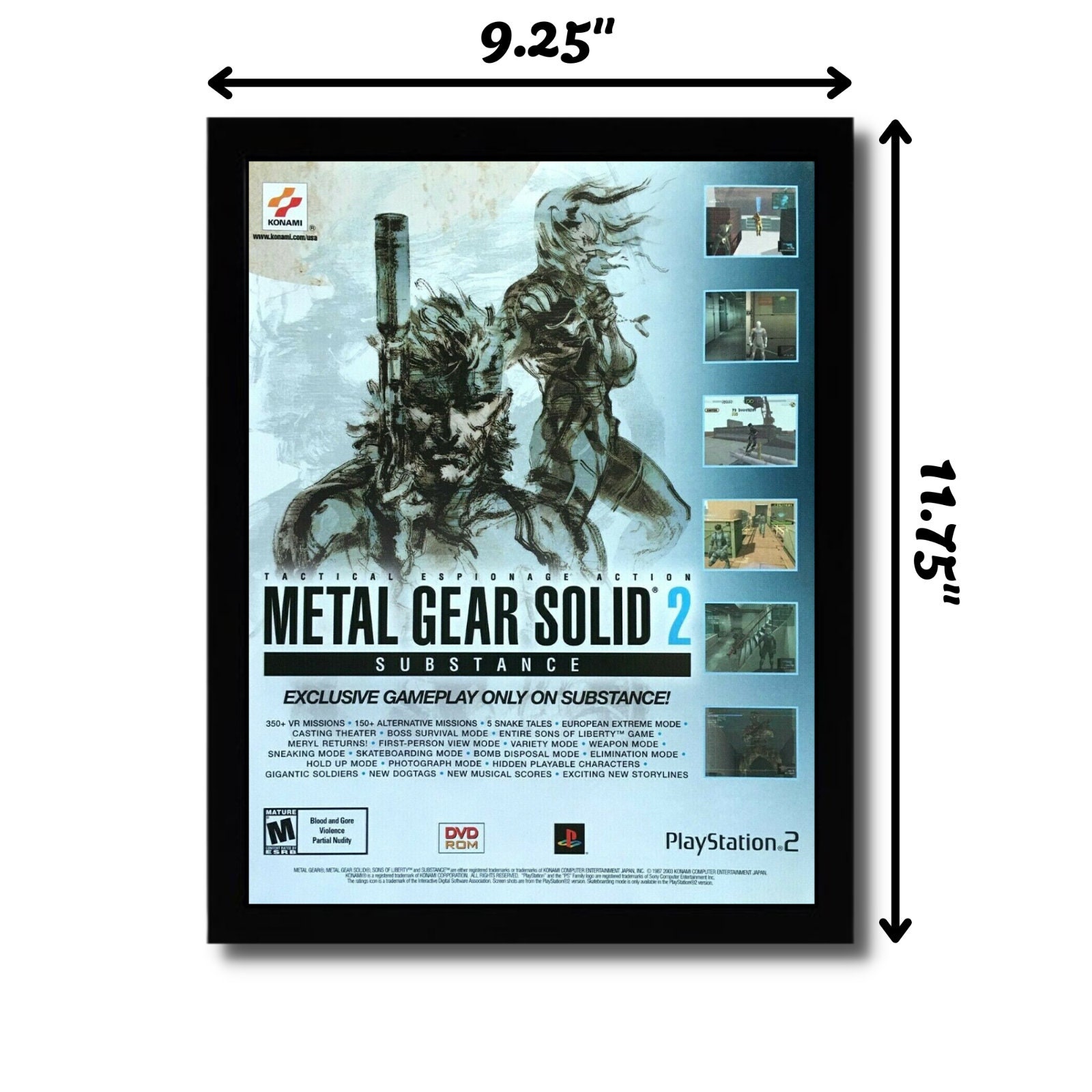 メタルギアソリッド2: サブスタンス 額入りプリント広告/ポスター 公式