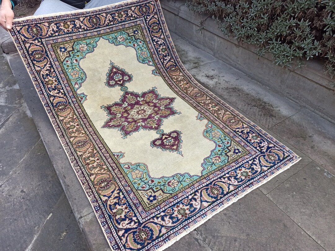 スカイブルー✳︎53×108✳︎額縁Design アイボリー トルコヴィンテージ