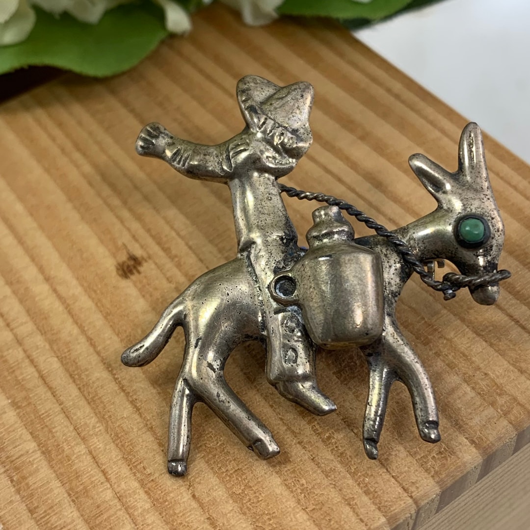 値下げ！ヴィンテージ メキシコ925 銀製 シルバーブローチ 闘牛士 繊細