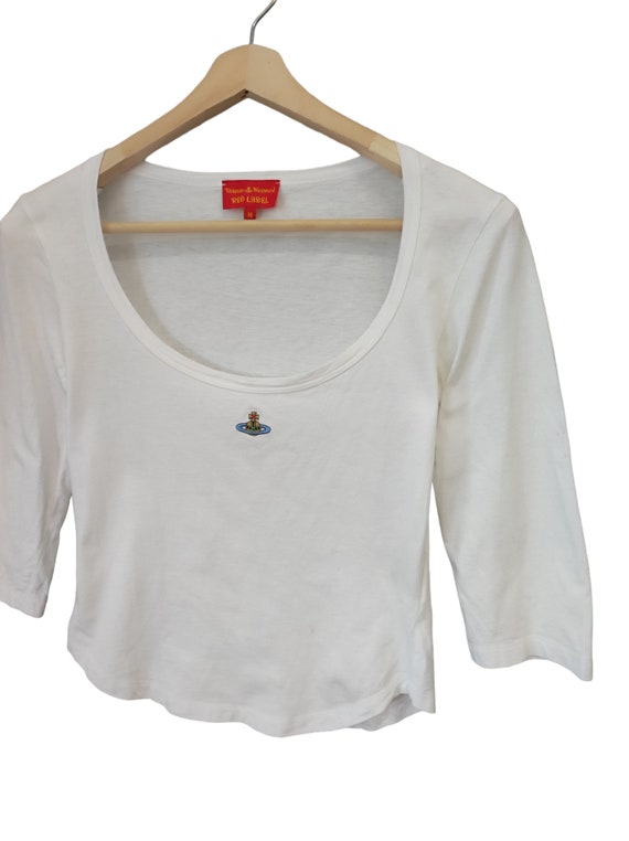 Vintage Vivienne Westwood Crop Top Embroidery Orb Tree T Shirt