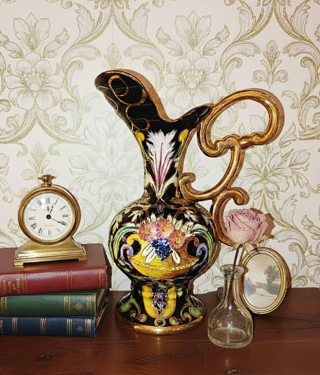 希少 - ユベール・ベケ・カレニョン作の陶器の花瓶、花飾り、手作り