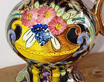 希少 - ユベール・ベケ・カレニョン作の陶器の花瓶、花飾り、手作り