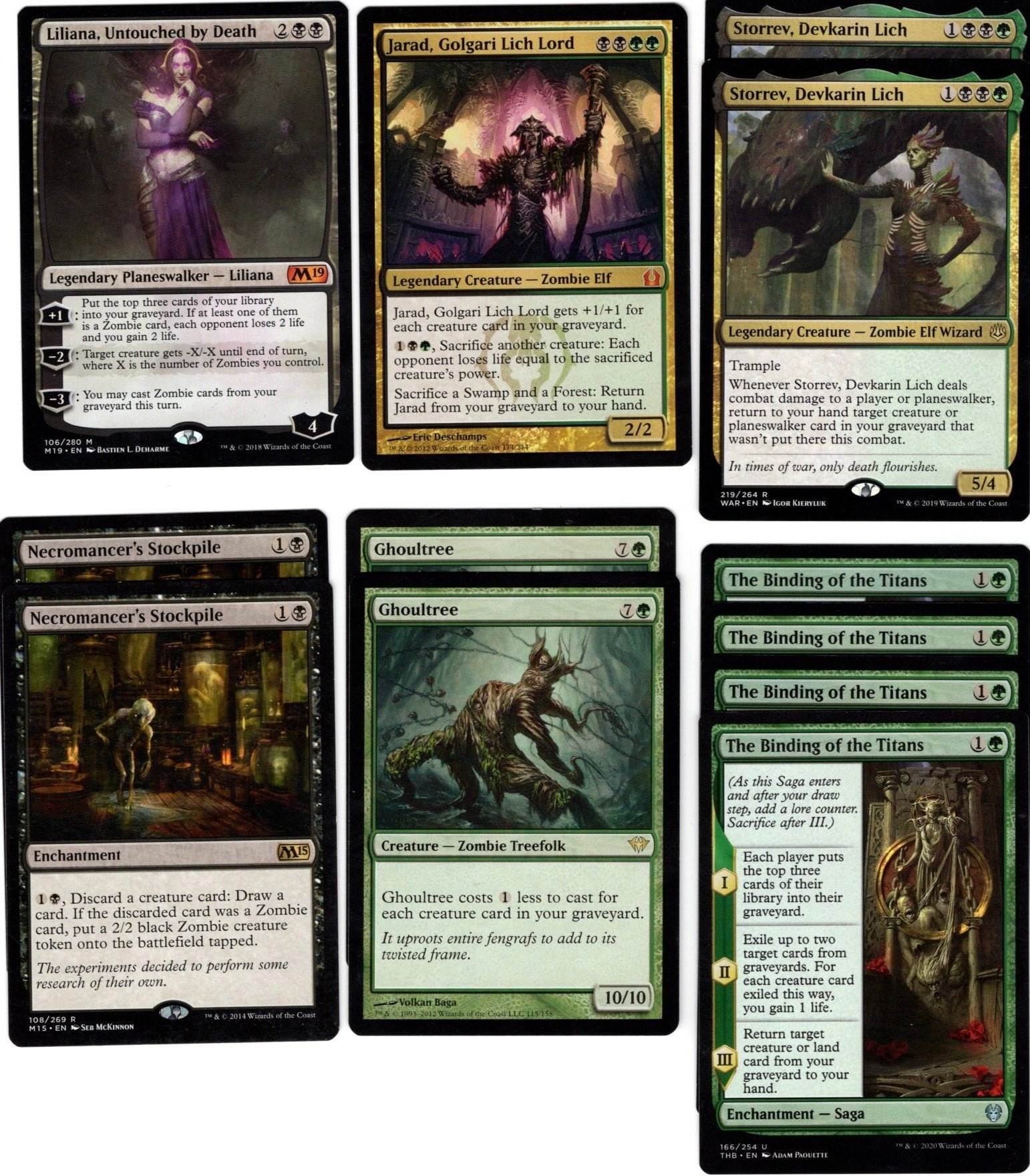 Liliana's Zombies-60 Card Magic the Gathering Deck-mythics-rares