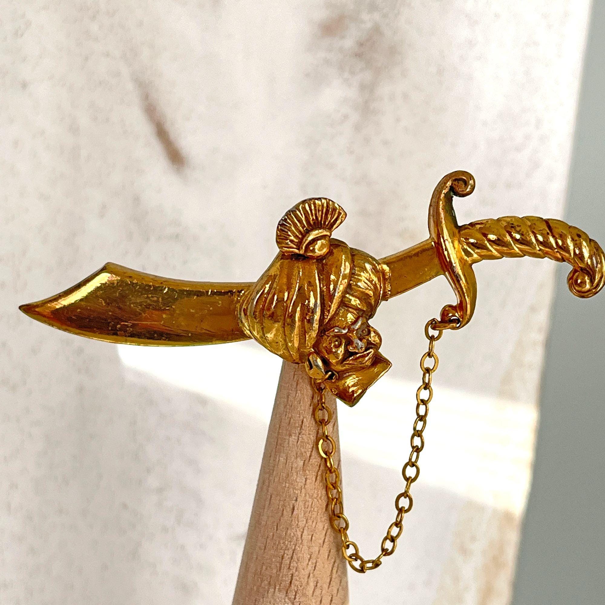 ヴィンテージ バグダッドの泥棒 エキゾチックな剣のブローチピン