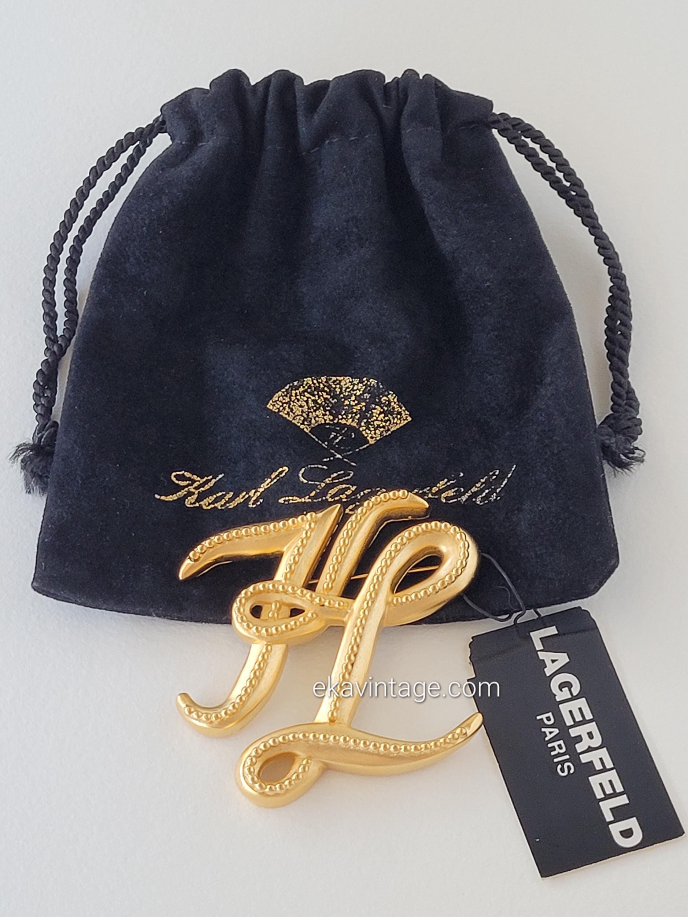 カール・ラガーフェルド - ヴィンテージの大きなKLブローチ - Etsy 日本