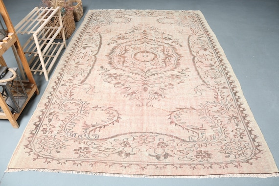 大型ラグ、トルコラグ、ヴィンテージラグ、ウシャクカーペット、71x107