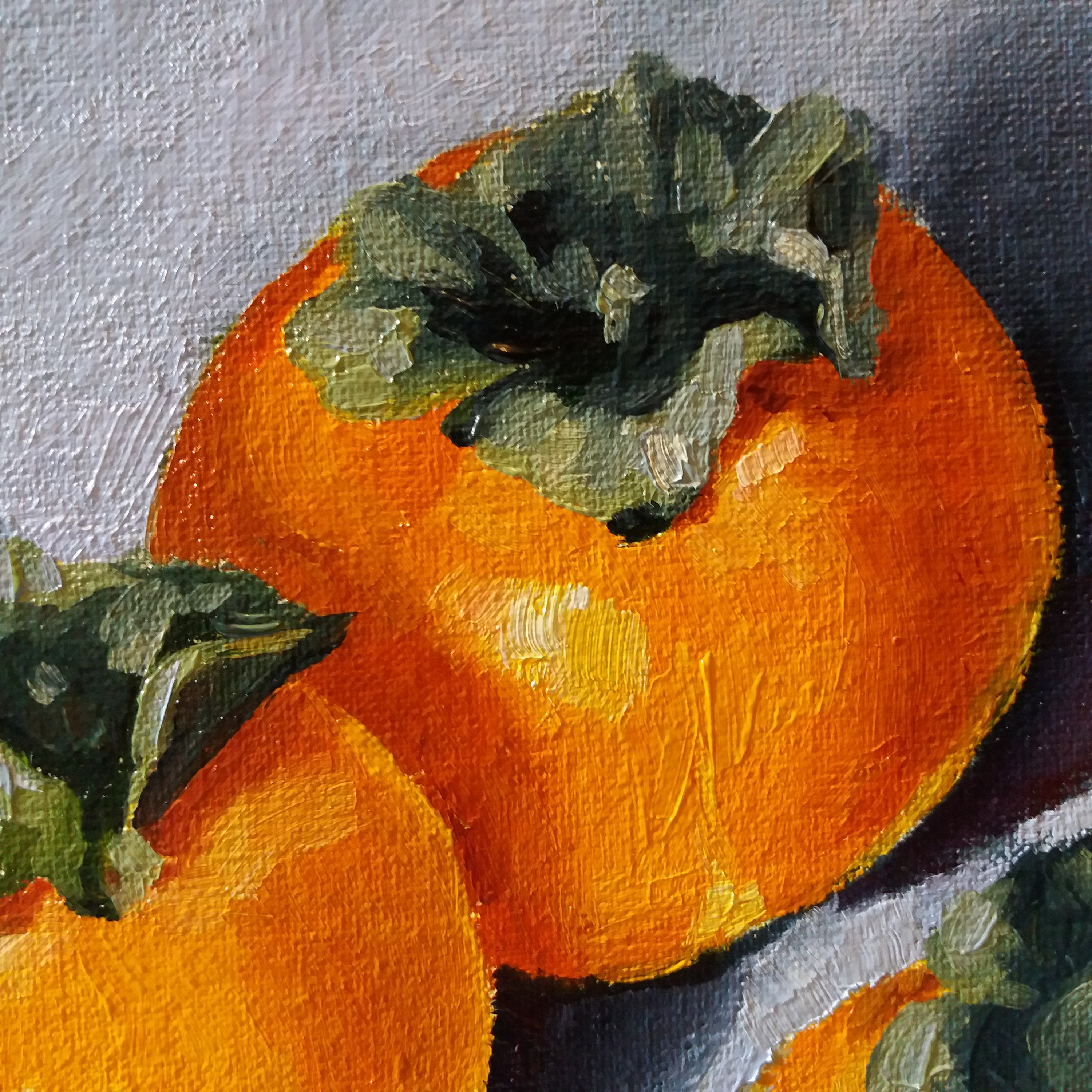 柿の油絵、静物画 7.8 x 7.8 インチ - Etsy 日本