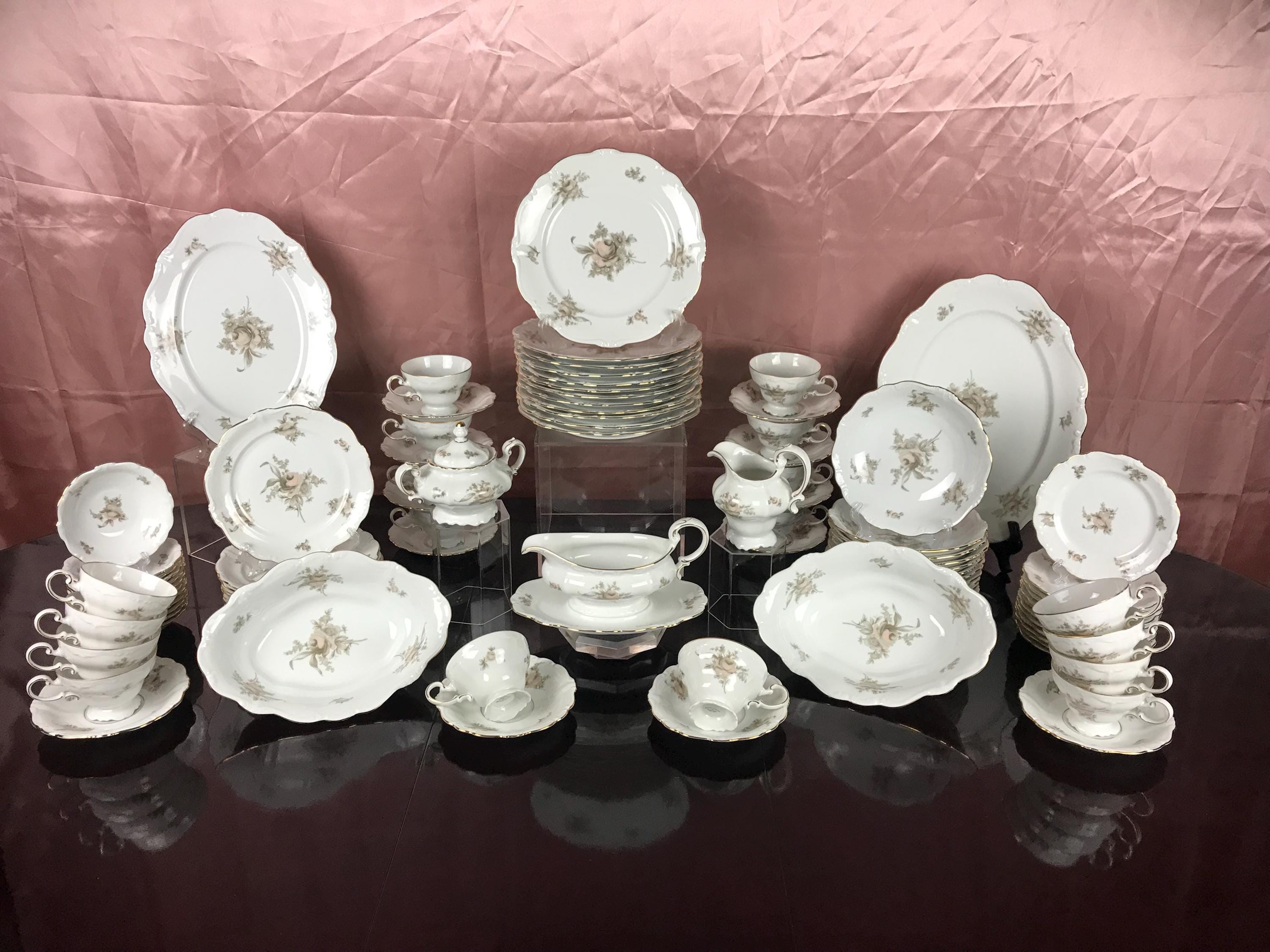 Timeless Sepia Rose Dinnerware Set by Johann Haviland Bavaria