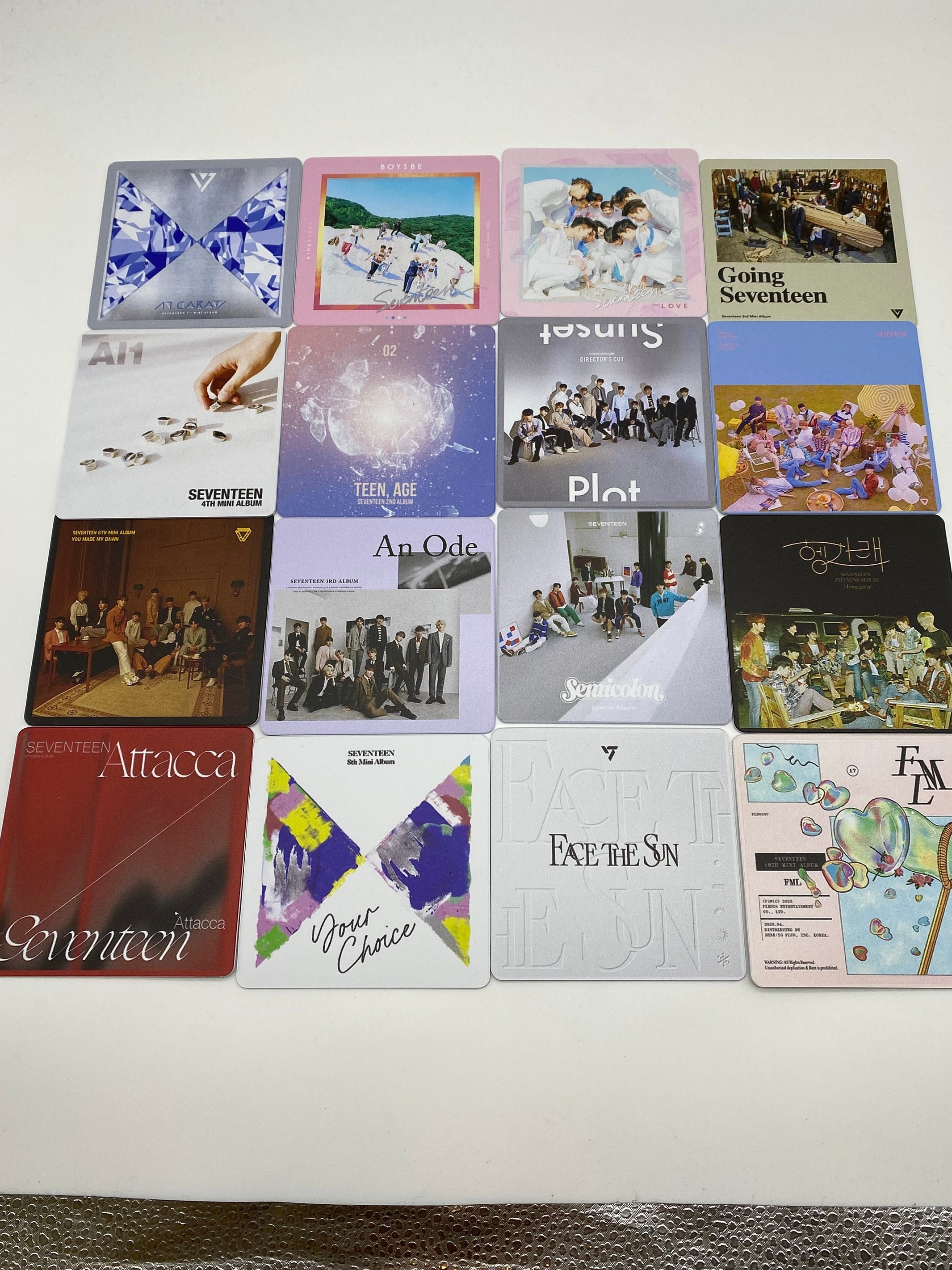 Kpop Drink Coasters - Seventeen Album Covers Set of 16 K-pop - Etsy