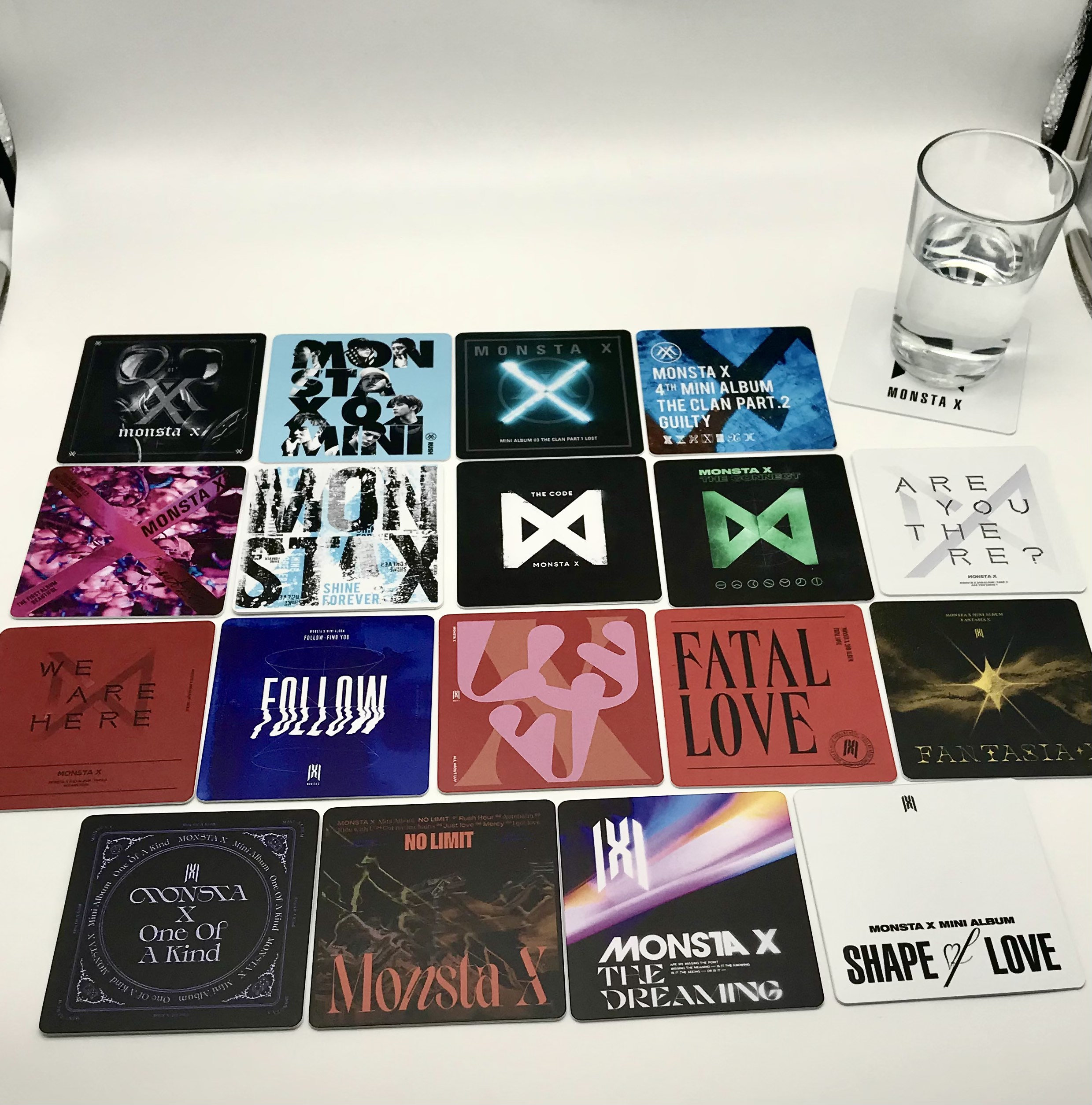 KPop Drink Coasters - Monsta X Album Covers Set of 18 K-Pop
