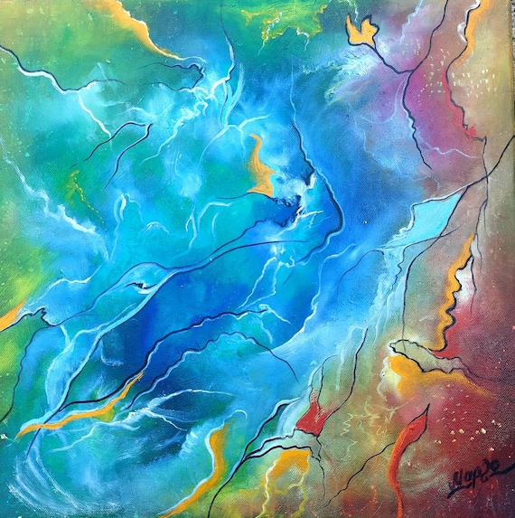 瞑想アート抽象画 油絵 3枚組 瞑想抽象画3点セット 多色のアート