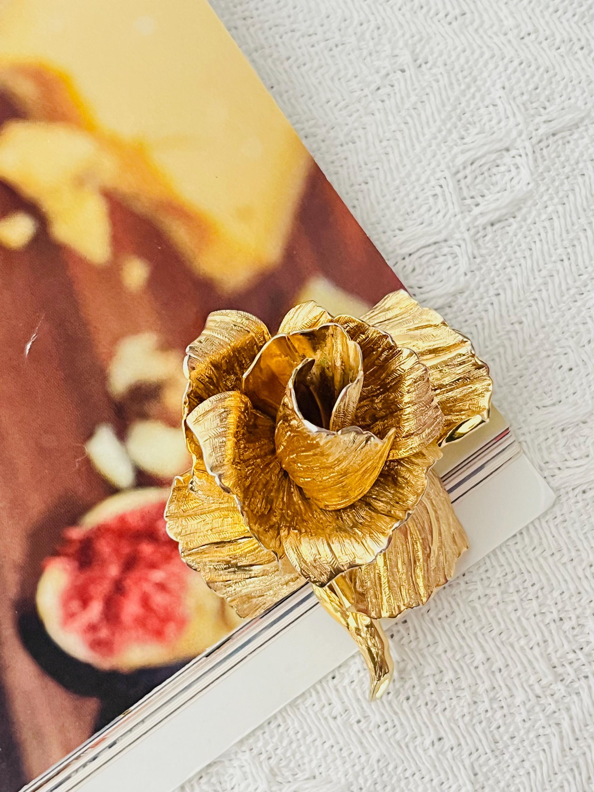 Christian Dior 1964 Vintage Large Vivid 3D Rose Blossom Flourish