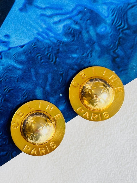 Celine 1989 Vintage Extra Large Iconic Logo Globe Celestial Stars