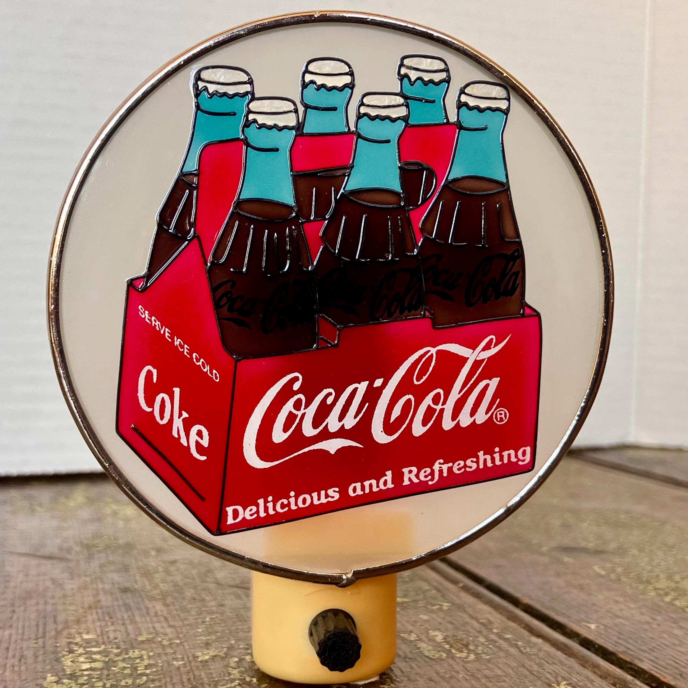Coca Cola Vintage Stained Glass Nightlight Coke Bottle Plug in