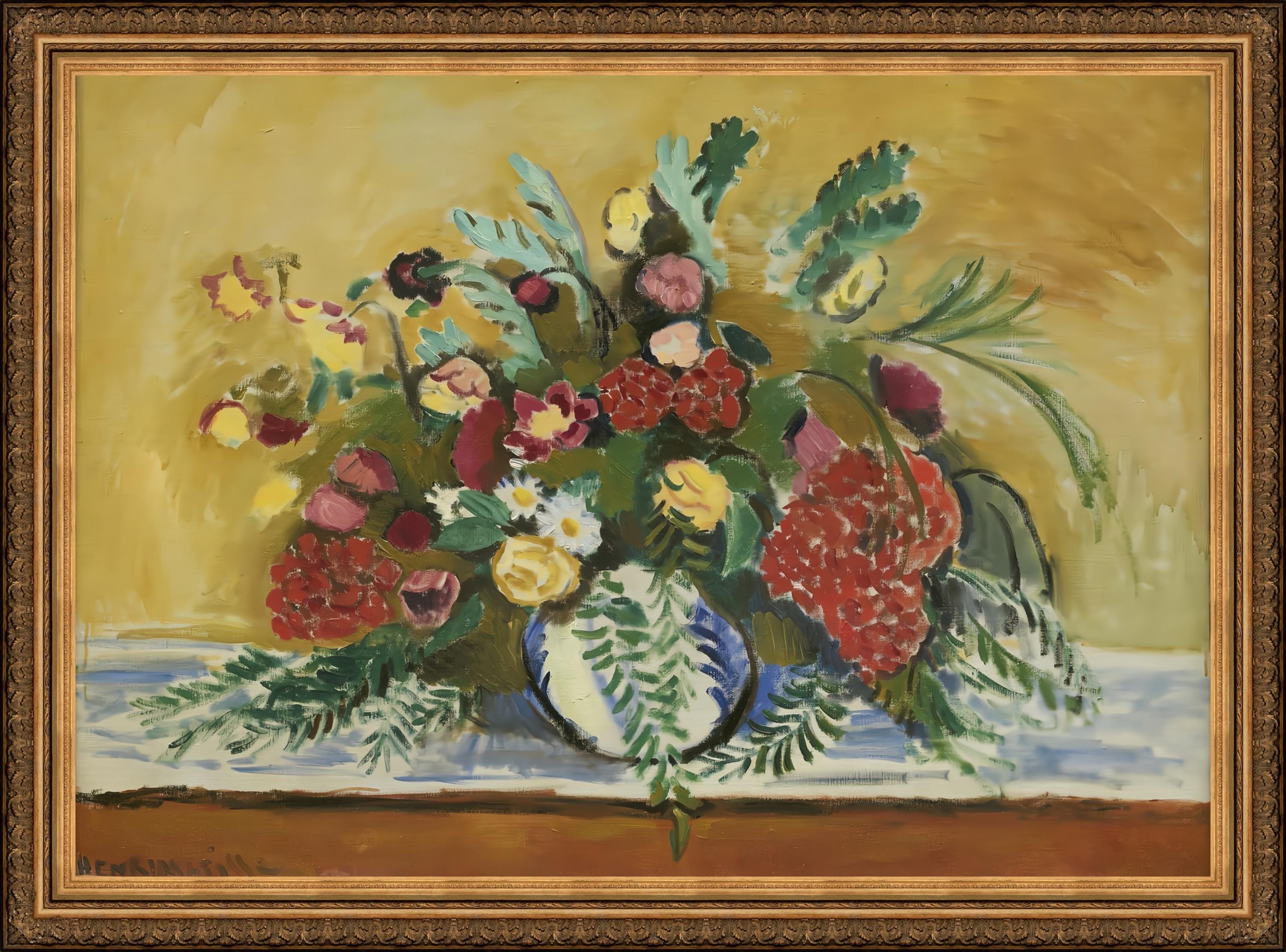 アンリ・マティス作「白い花瓶の花束」、A4/A3判複製ファインアート