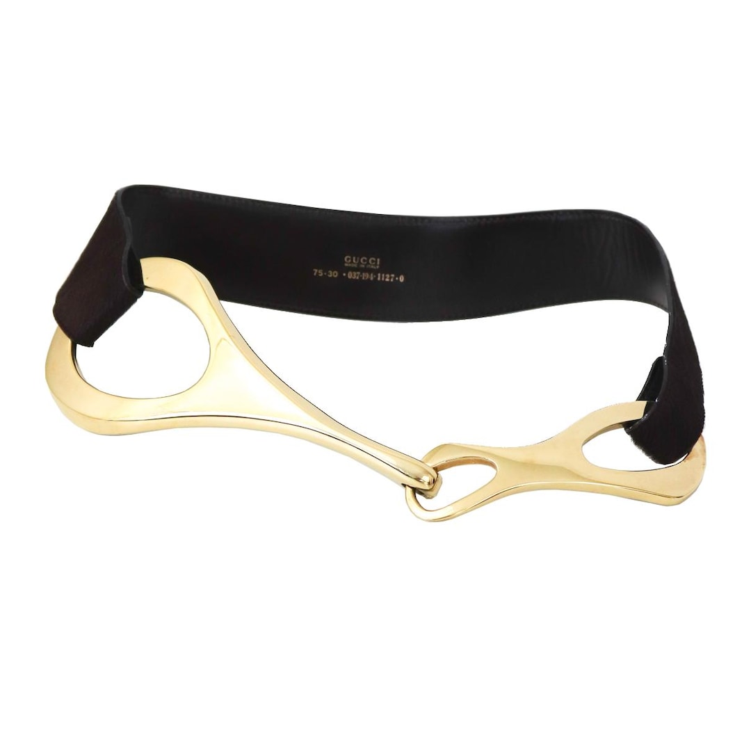 Vintage F/W 1996 Gucci by Tom Ford Iconic Horsebit Pony Fur Belt