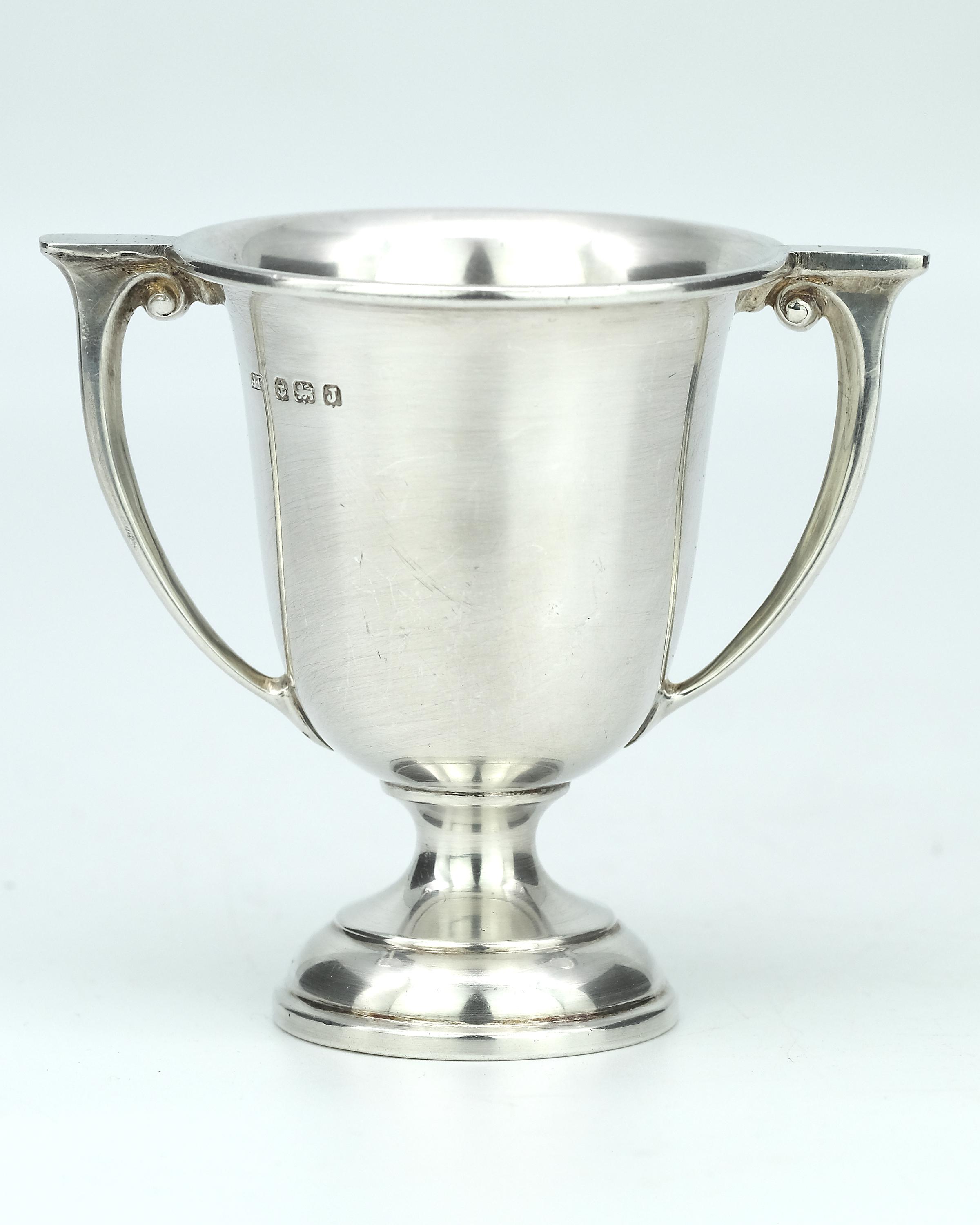 1916年 イギリス・バーミンガム 純銀製 アンティークミニトロフィー