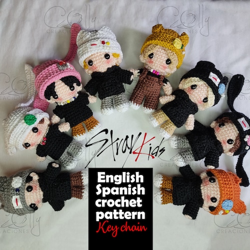 Crochet PATTERNS -key Chain Stray Kids Ot8 Maniac World - PDF