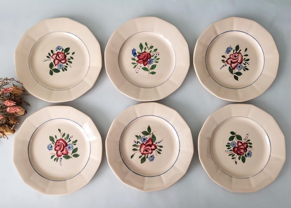 フランス製ヴィンテージ フラット プレート 6 枚、DIGOIN