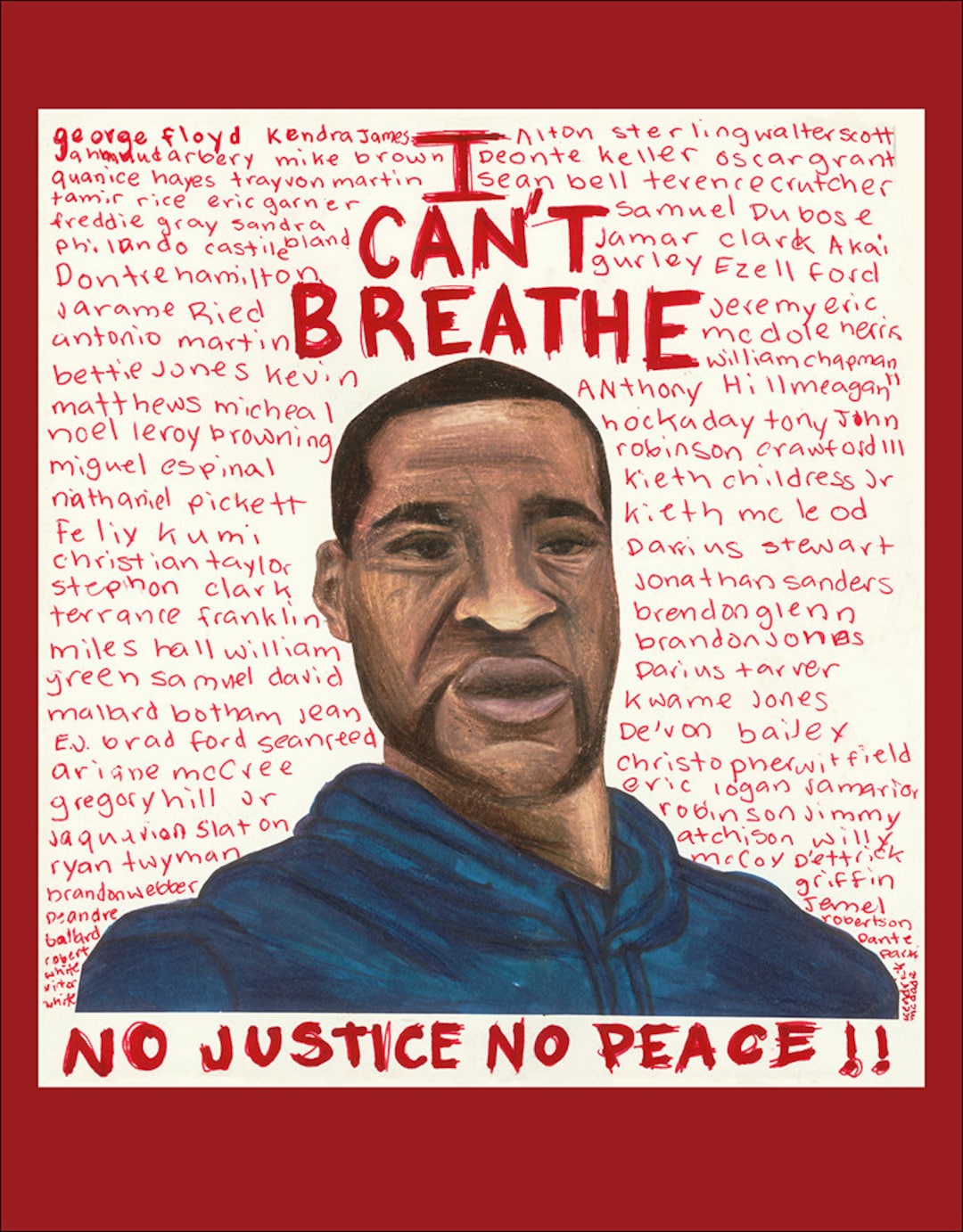 Black Lives Matter Poster, Justice for George Floyd, Protest