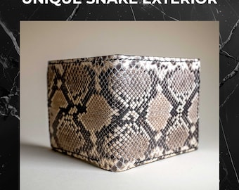 Genuine Python Snake Skin Exotic Leather Bifold Luxury Wallet
