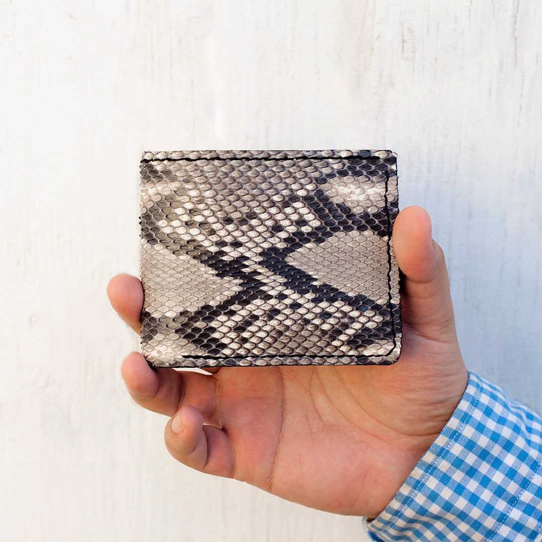 Genuine Python Snake Skin Exotic Leather Bifold Luxury Wallet