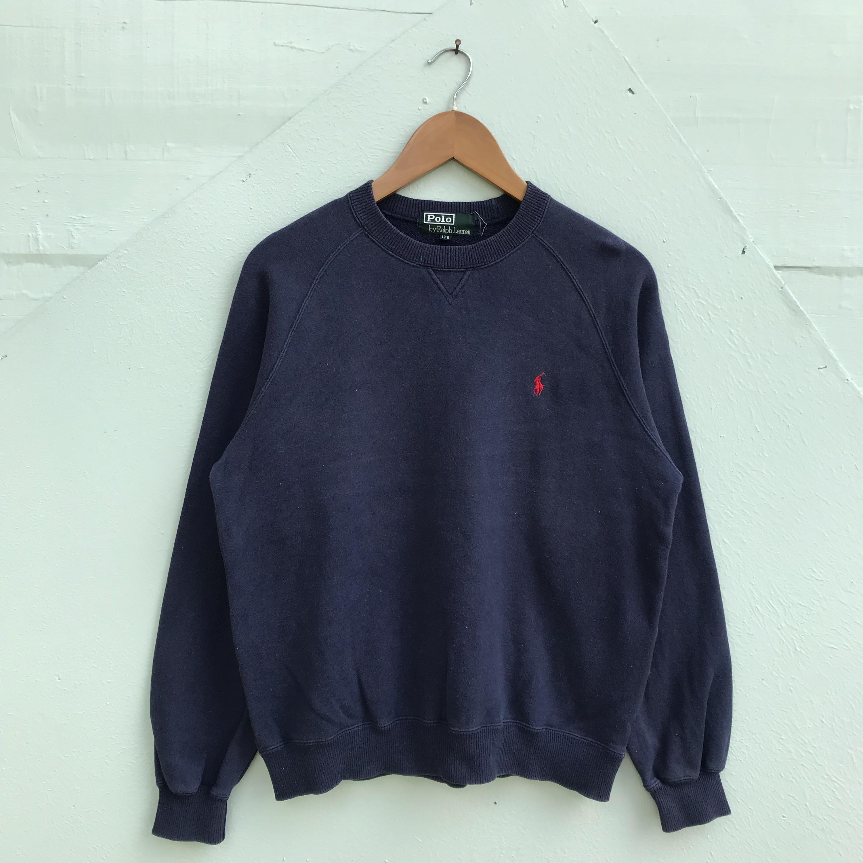 Vintage Polo Ralph Lauren Sweatshirt Navy Blue Crewneck, 90s Y2K