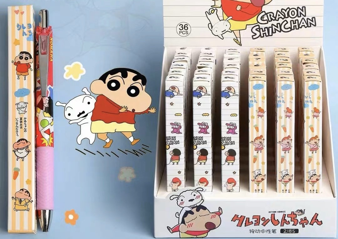 Kawaii Black Gel Pen 0.5mm. Random. Crayon Shinchan Japanese Anime