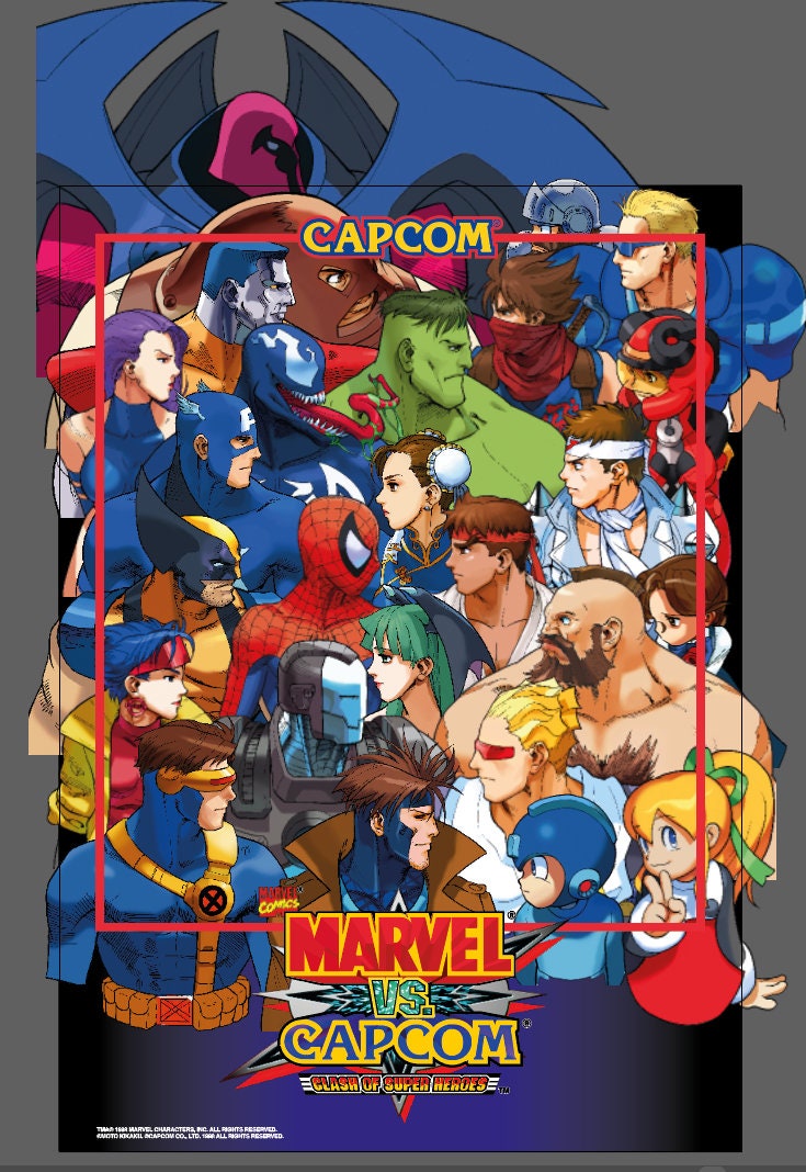 Marvel Vs. Capcom Arcade Game Poster B2 Size OFFSET - Etsy