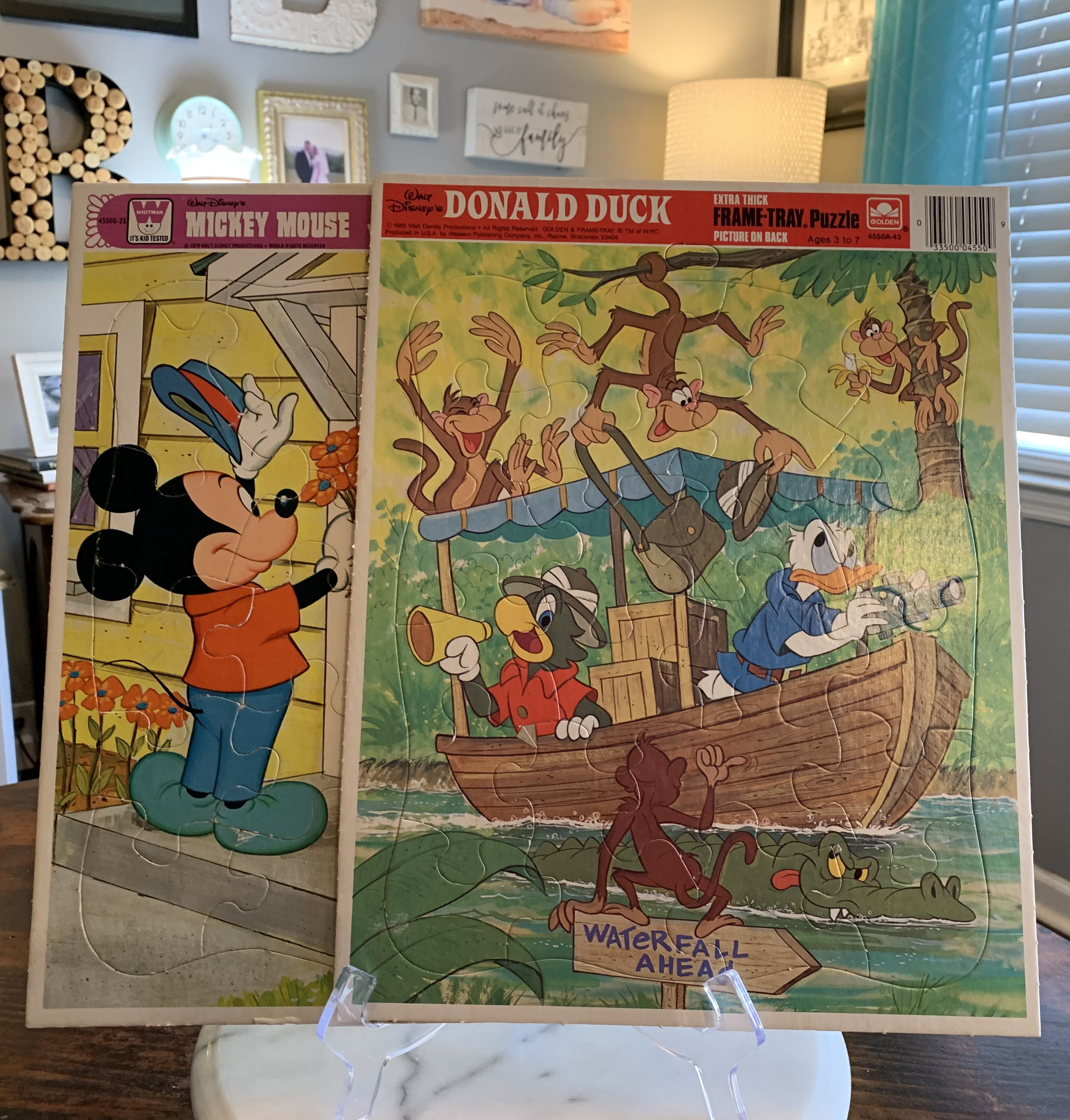 Vintage Set of 2 Walt Disney Puzzles - Featuring Mickey Mouse and