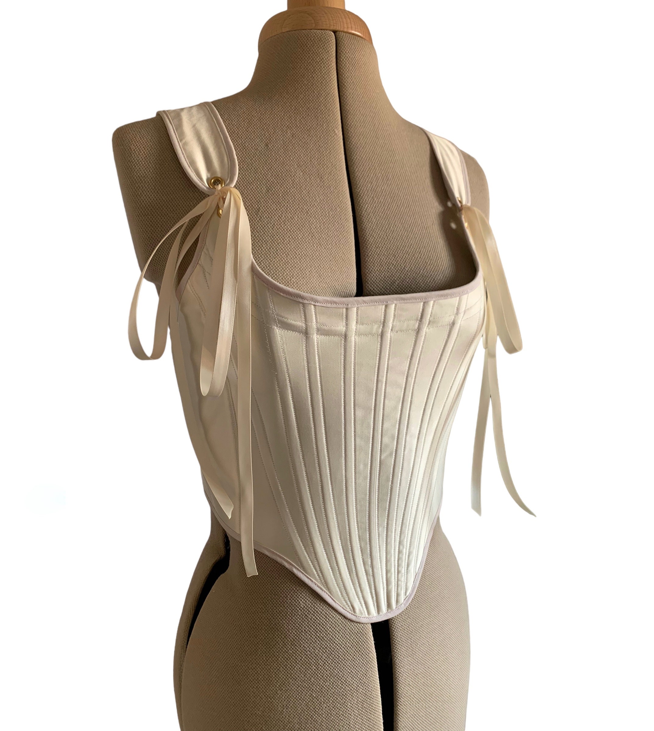 Handmade Cream Satin Corset - Etsy