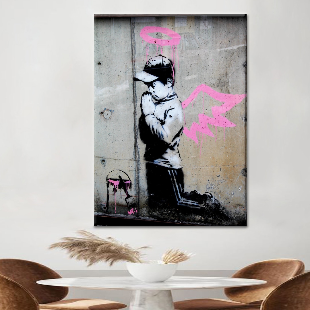 限定額装】Banksy Angel with Paint プリント/バンクシー 限定額装