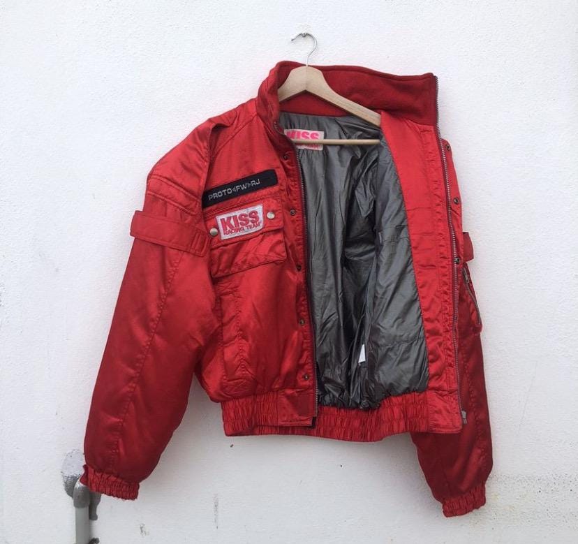Vintage KISS Racing Team Bomber Jacket, Red, Large - Etsy