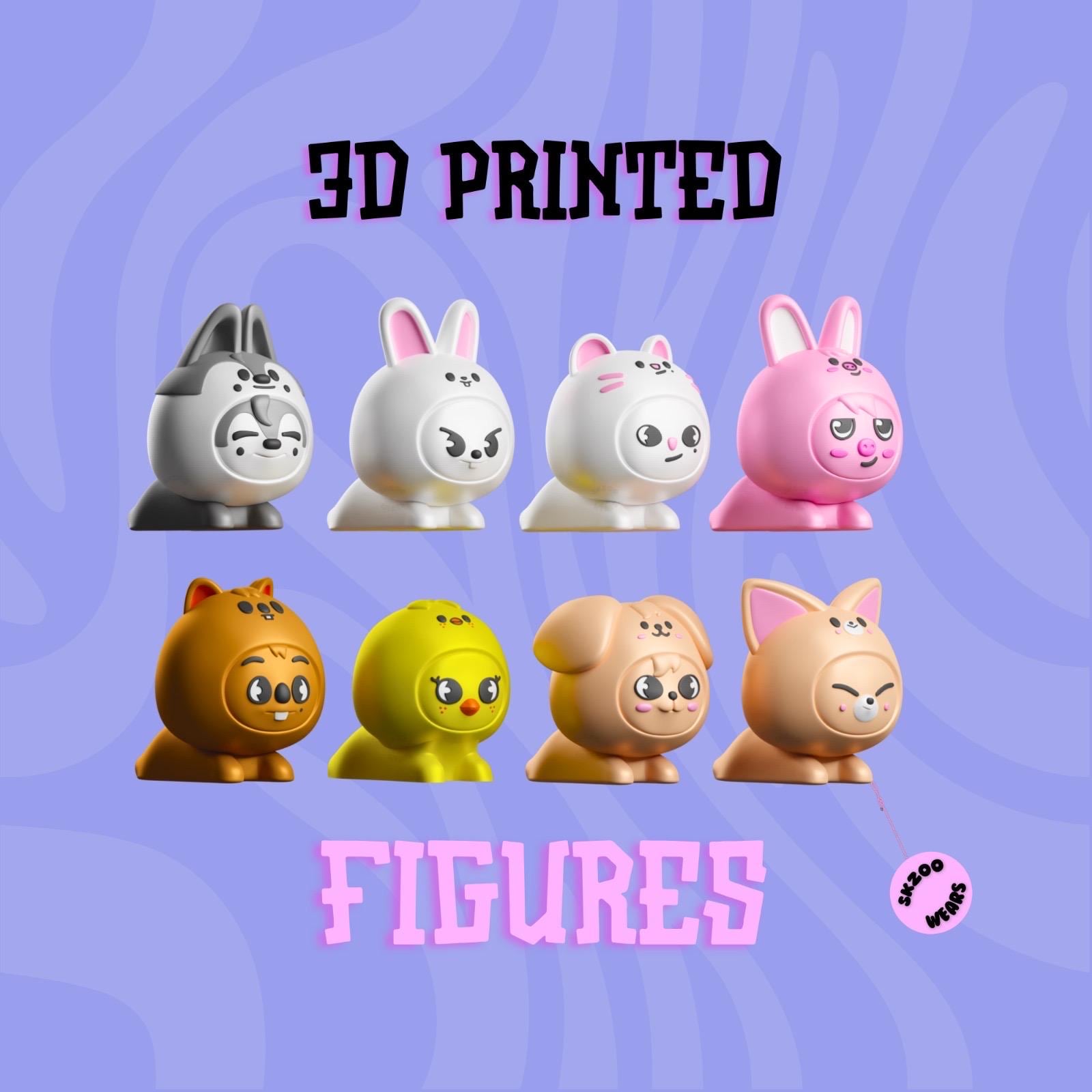 Skzoo 3D Figure, OT8, Skzoo Collectible, Stray Kids Gift, SKZ