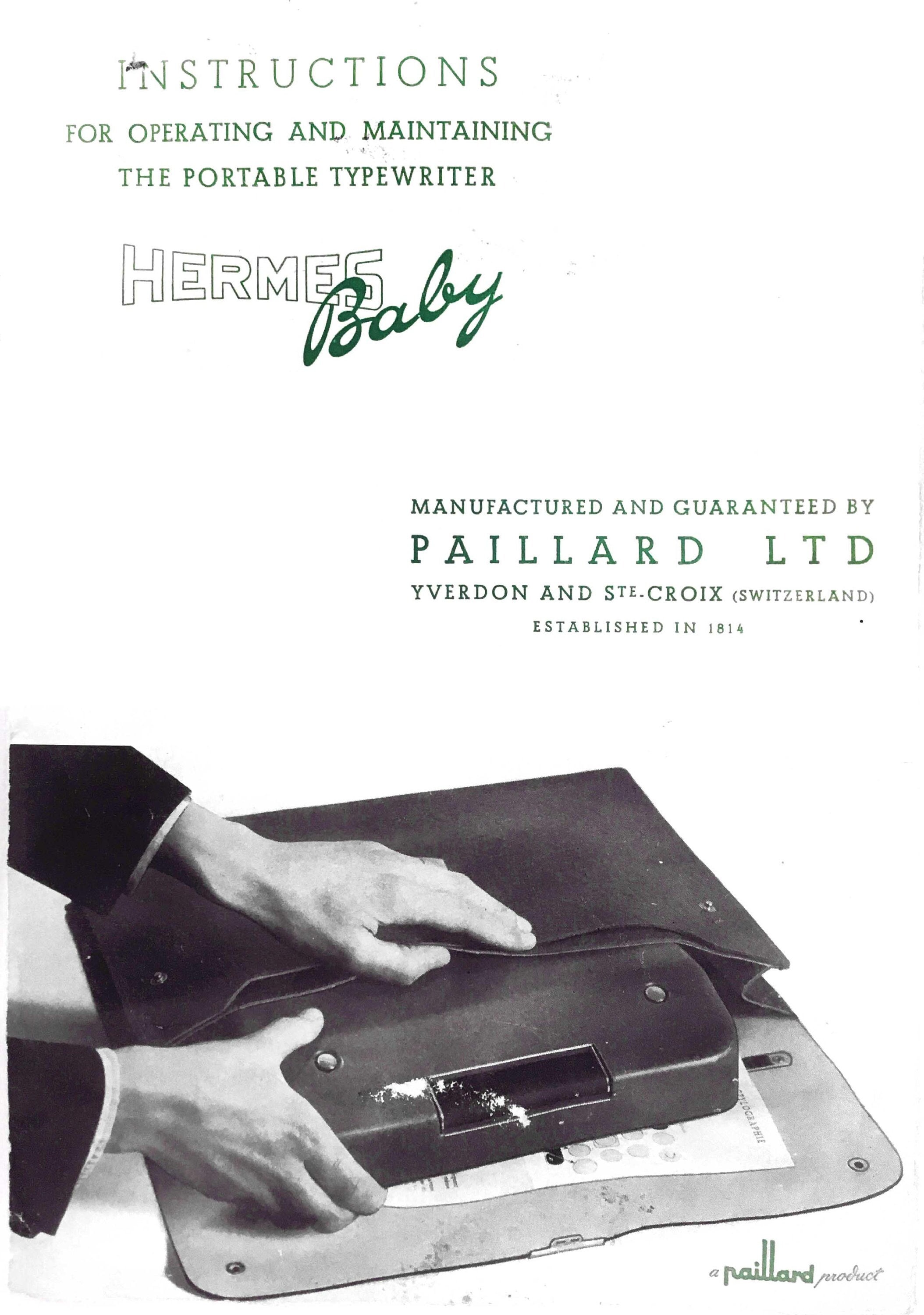 エルメス ベビータイプライター 取扱説明書 - ユーザーマニュアル