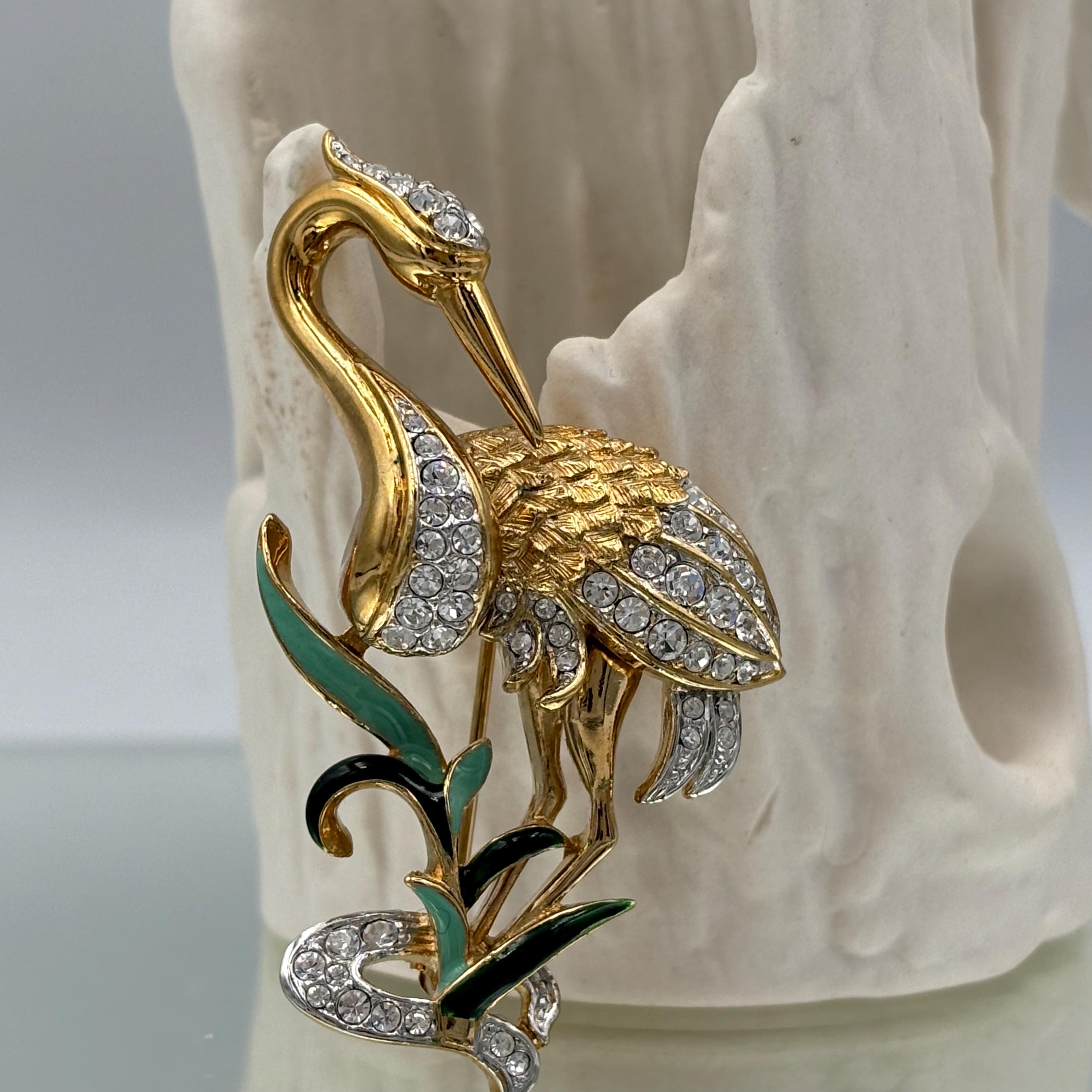 YSL イヴ・サンローランゴールド 鳥バードブローチ