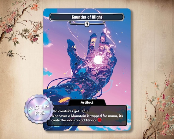 Gauntlet of Might - Custom Card, Vintage High Quality Card, With