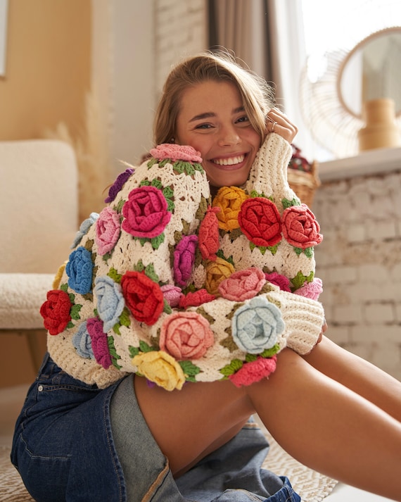 Crochet Pattern, Crochet ROSE Garden Jacket PDF Pattern (instant