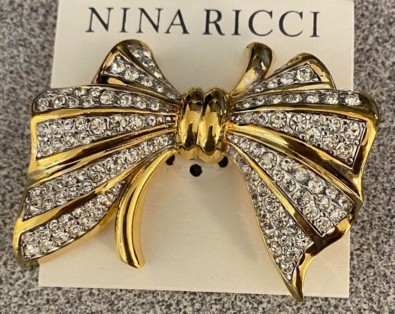 希少！NINA RICCI タグ付ヴィンテージブローチ9353 希少！NINA RICCI