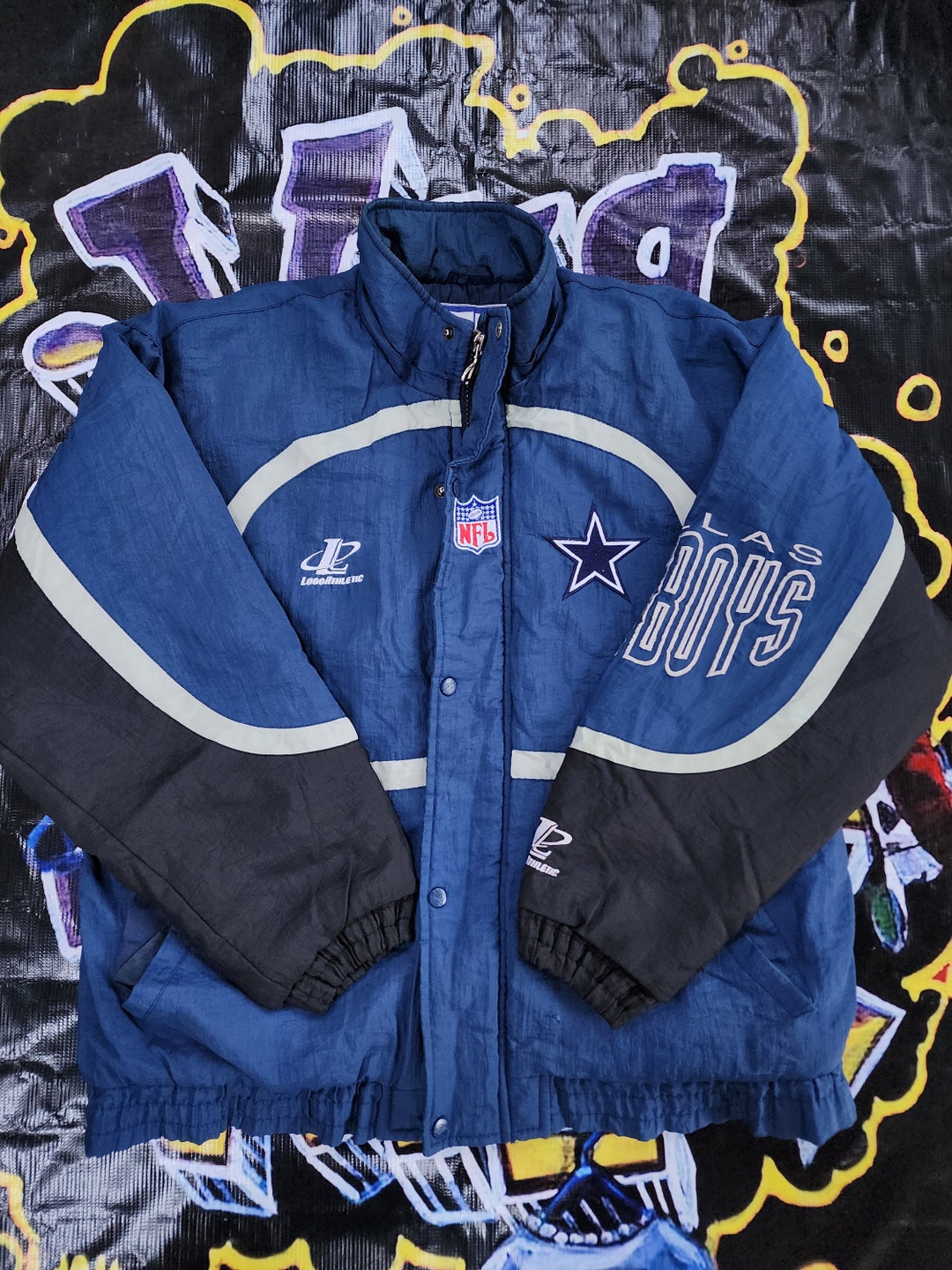Vintage 1990s Dallas Cowboys Logo Athletic Big Helmet Jacket XL - Etsy