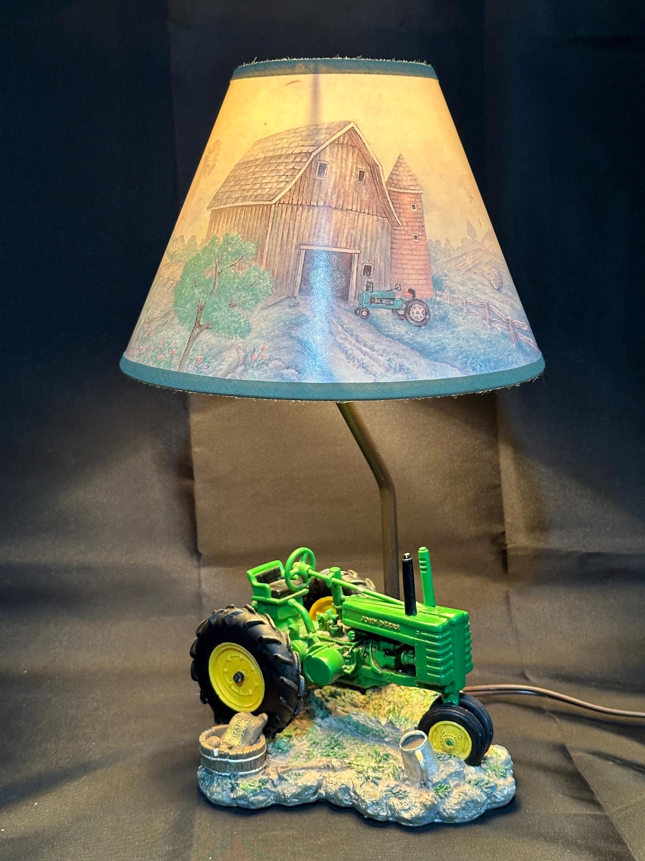 Vintage 1990s John Deere Tractor Lamp With Original Shade - Etsy