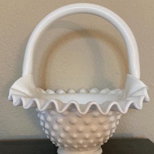 Fenton Glass Basket - Etsy