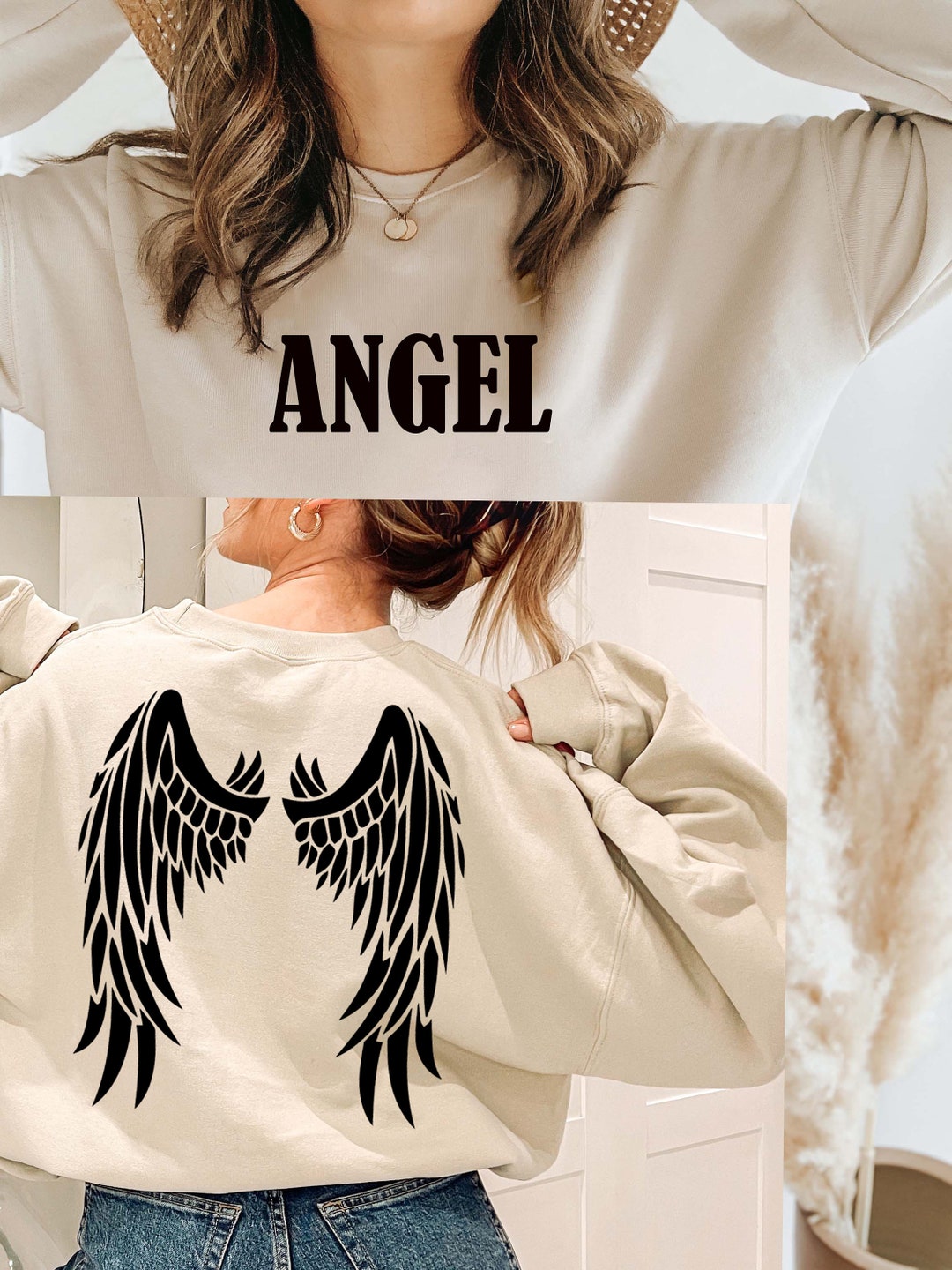 Angel Wings Sweatshirt,back and Front Design Sweatshirt,angel