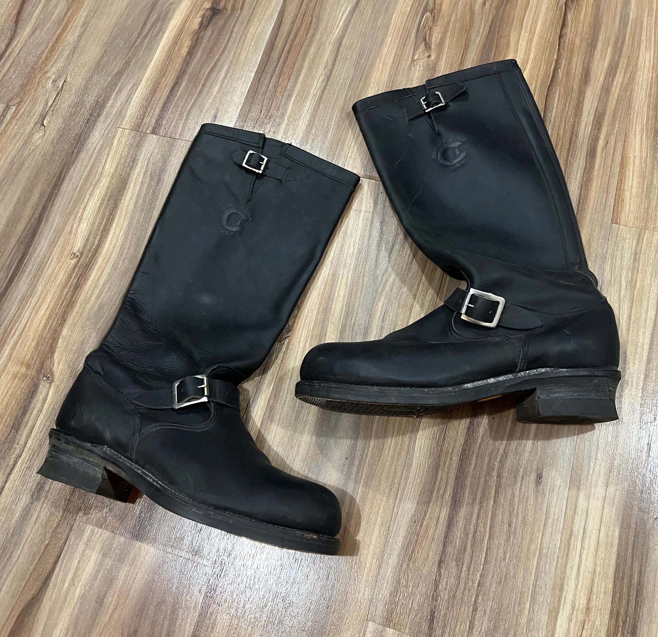 Size 12D Vintage 70s 80s Chippewa Engineer Steel Toed Work