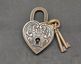ハート南京錠、ラブ南京錠、アンティーク南京錠、真鍮南京錠セット