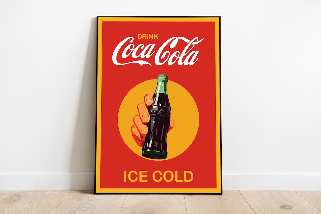 コカ・コーラのヴィンテージポスター、ポップアートプリント、キッチン